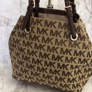 Michael Kors Tan and Brown Monogram Tote
